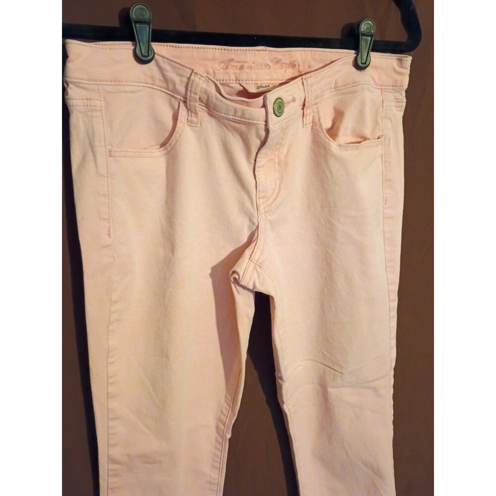 American Eagle Outfitters light peach/pink stretch skinny jeans - Picture 2 of 6